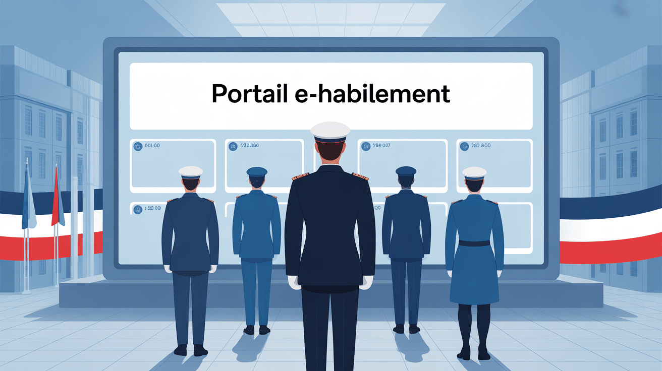 Portail e habillement pour militaires, administration moderne