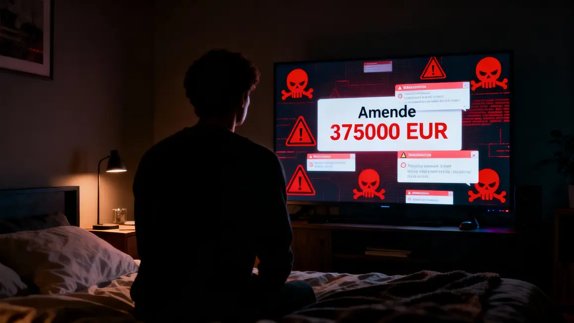 Alerte amende malware streaming illégal écran