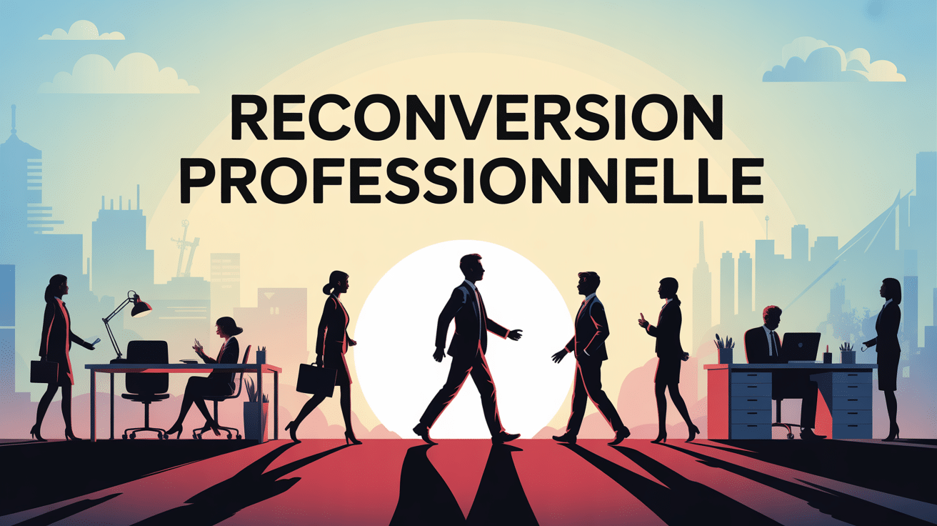 scene taux de reconversion silhouettes transition