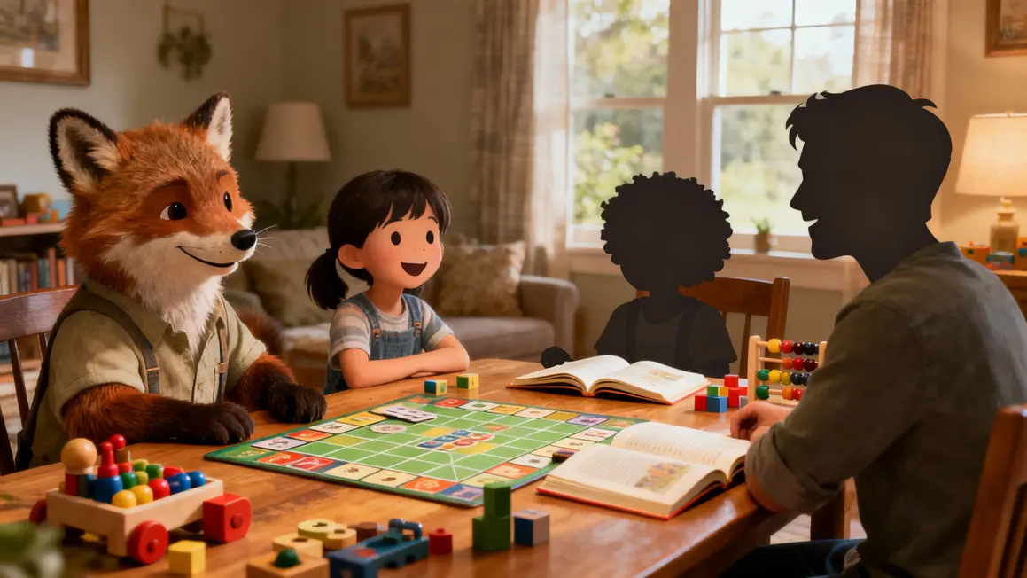 Enfants et T’choupi autour table jeux éducatifs ambiance bienveillante