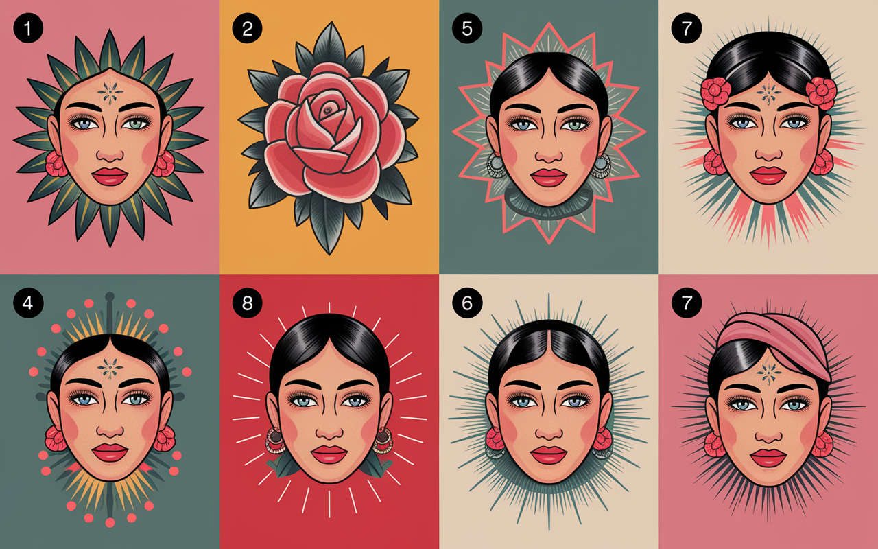 motifs style tatouage classiques sur corps