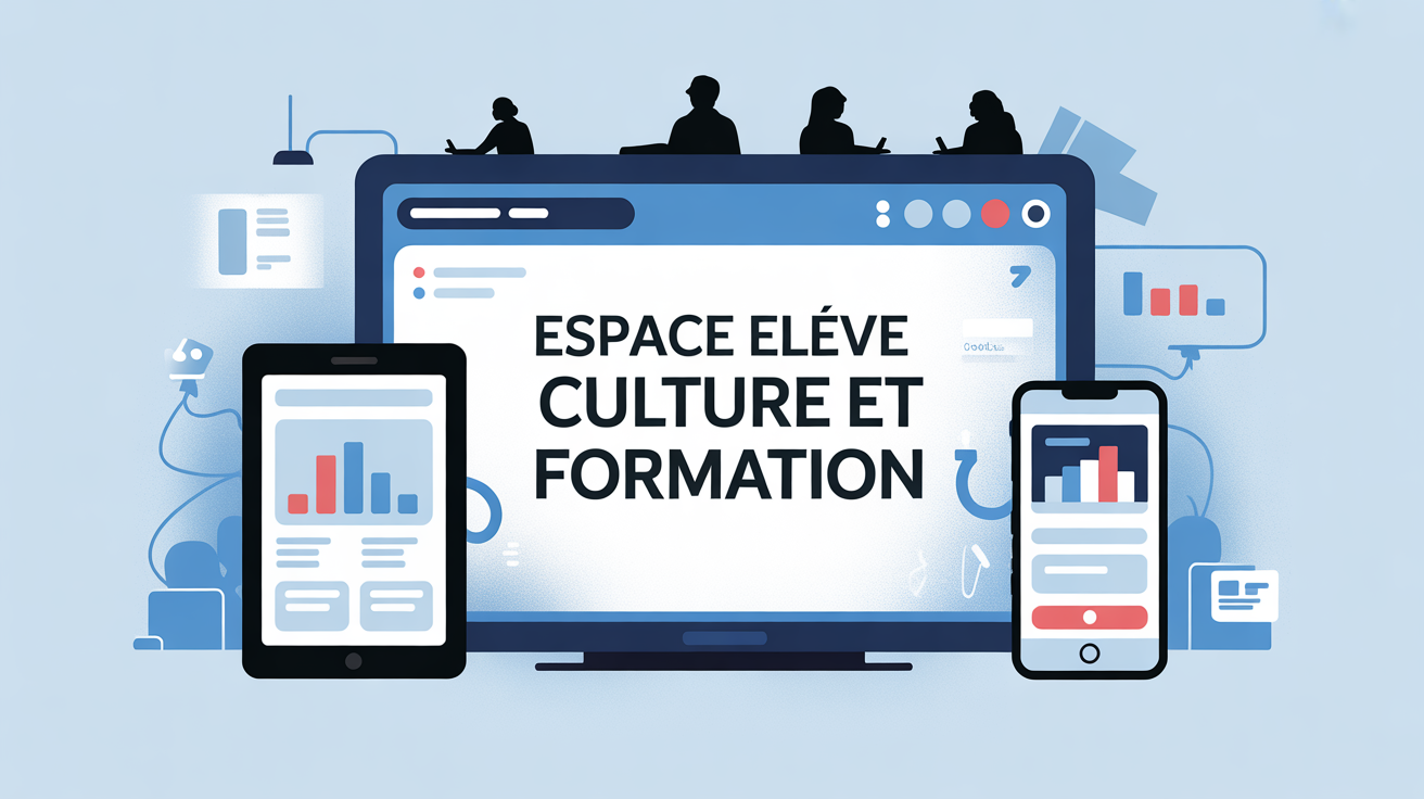 tableau de bord culture et formation espace élève sur ordinateur tablette smartphone