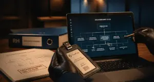 Organigramme en ligne sur laptop : structure automatisée