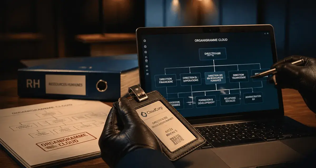 Organigramme en ligne sur laptop : structure automatisée