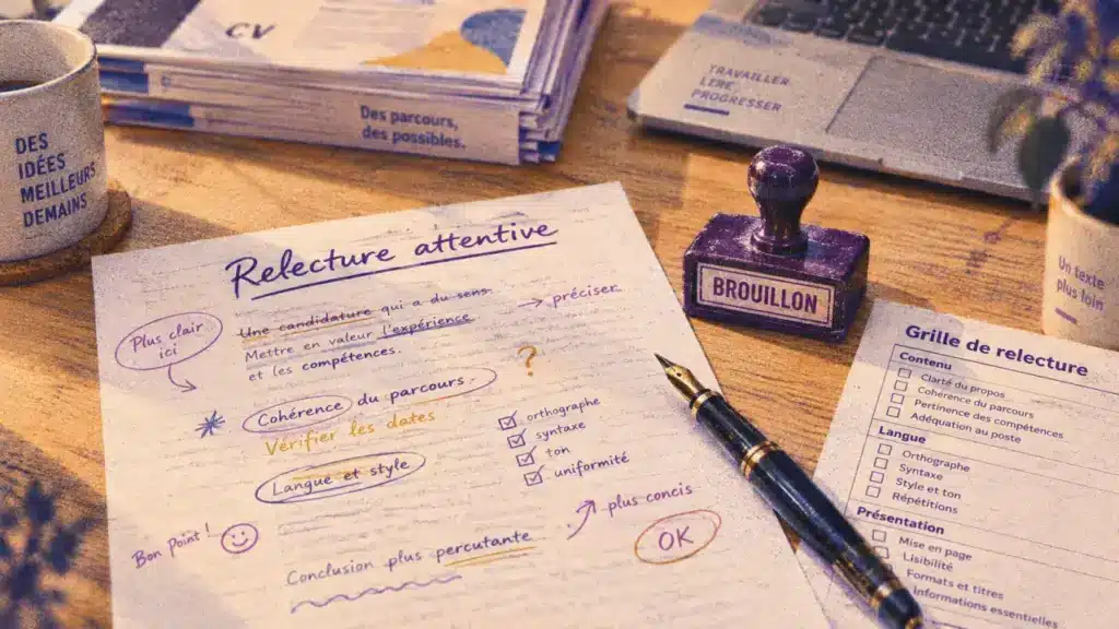 Compétences rédactionnelles : relecture sur un bureau