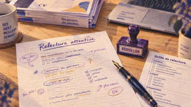 Compétences rédactionnelles : relecture sur un bureau