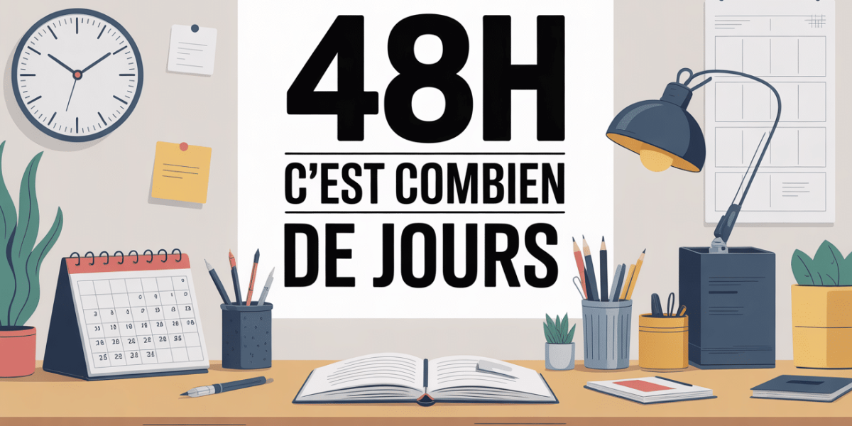 conversion 48h en jours illustration bureau moderne