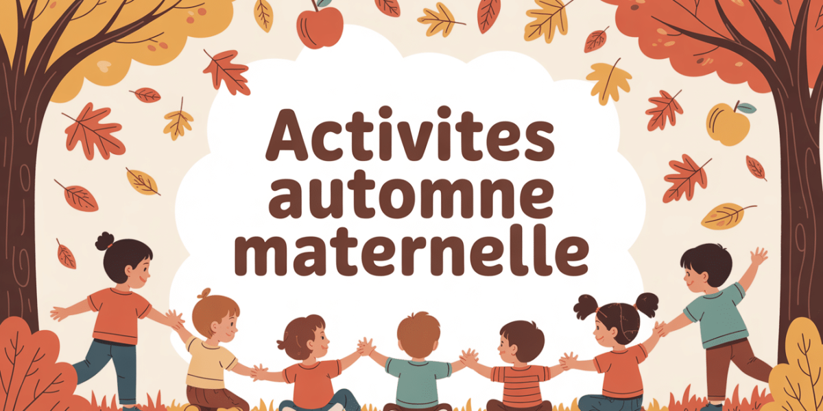 enfants jouent automne feuilles marrons maternelle