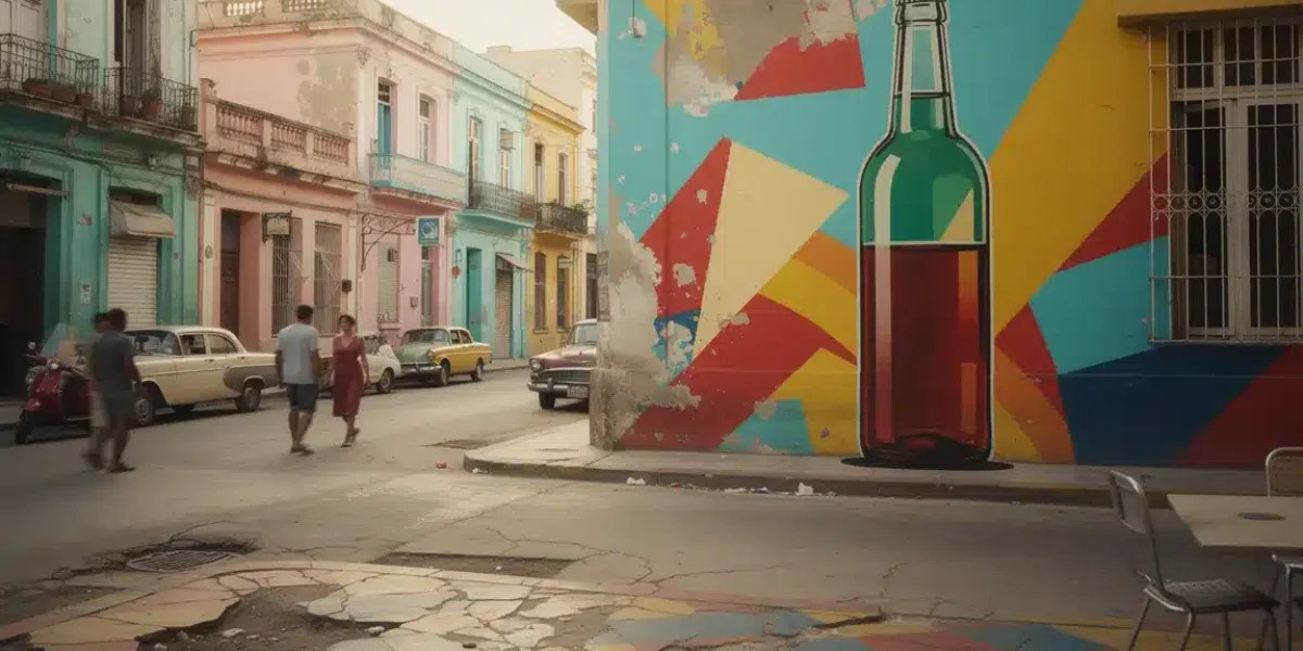 scène urbaine cubaine bouteille havana club bebar