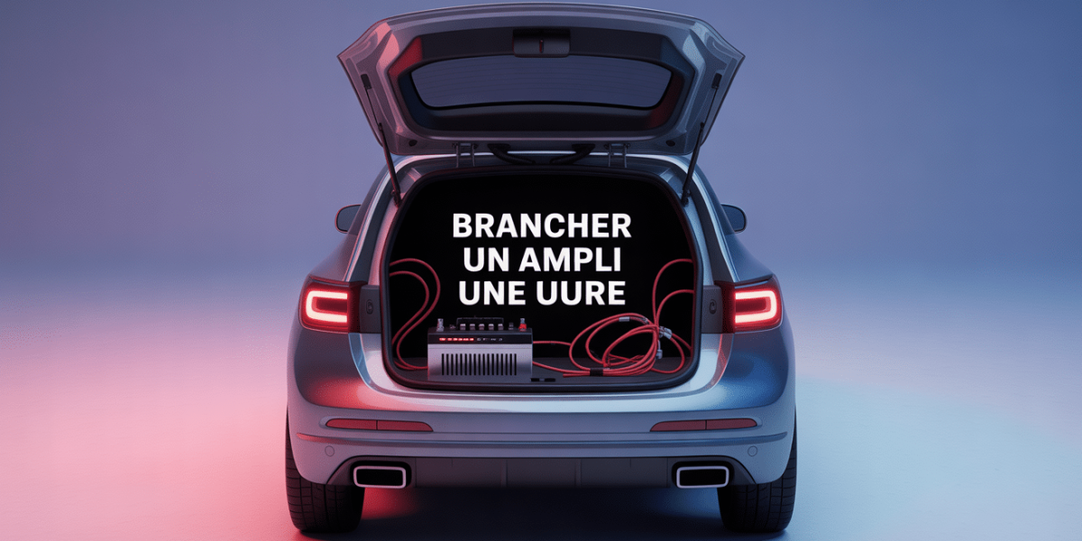 Vue d'ensemble d'une voiture avec ampli installé