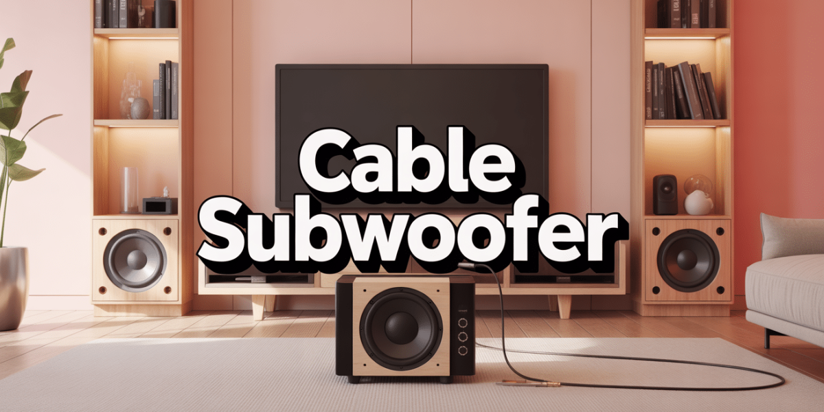vue salon avec cable subwoofer rca mono relie caisson et ampli