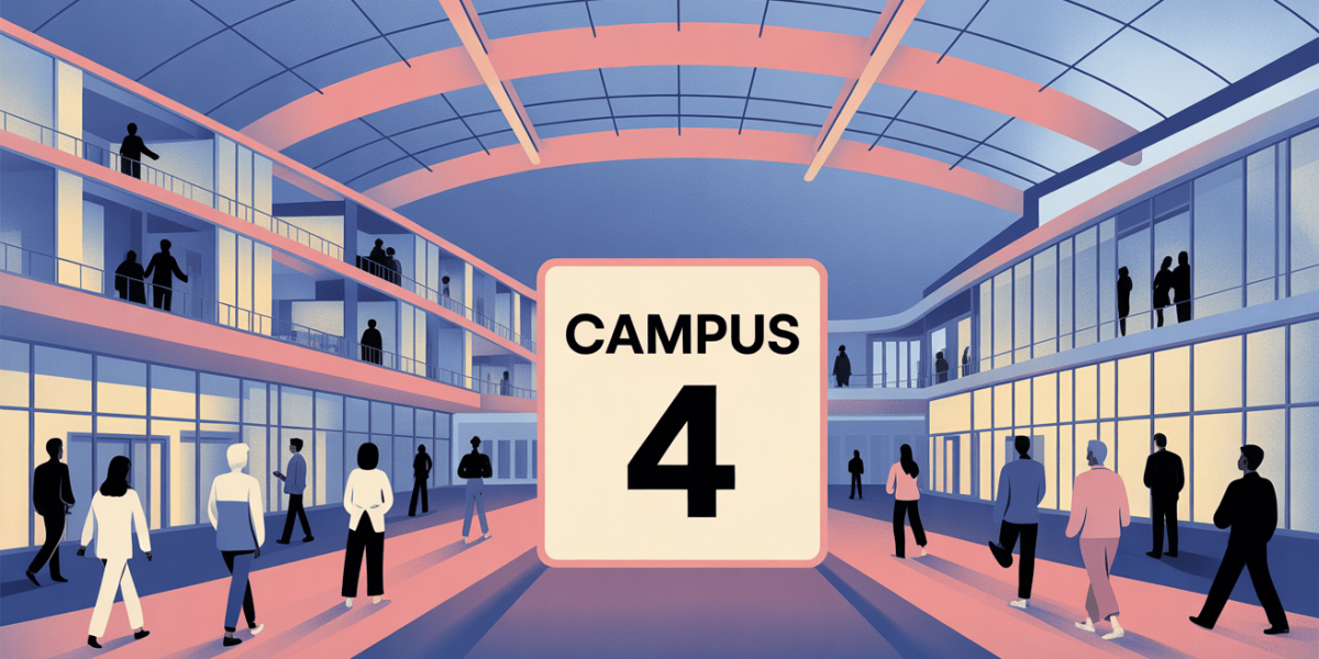 Illustration campus 4 moderne vue du dessus