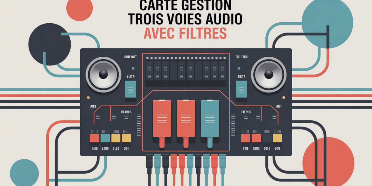 Carte gestion trois voies audio filtres, schema circuits et haut-parleurs