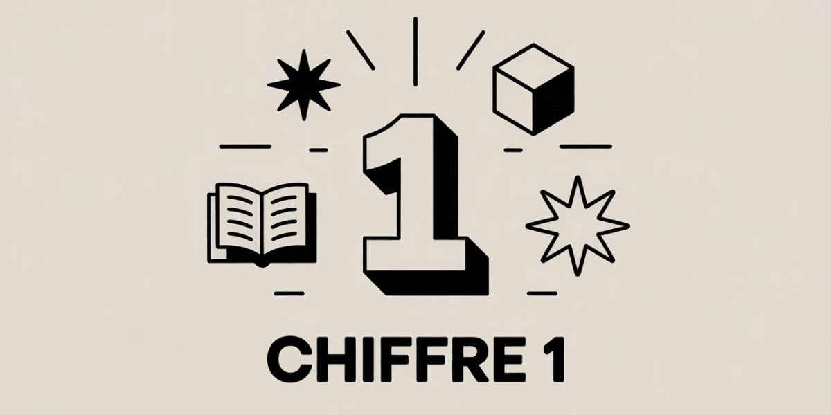 illustration chiffre 1 et symboles universels