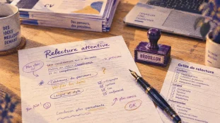 Compétences rédactionnelles : relecture sur un bureau