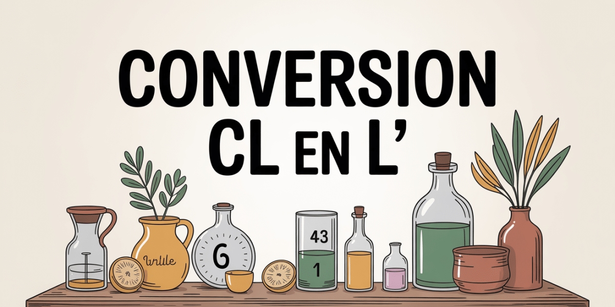 conversion cl en l illustration table bois et objets quotidiens