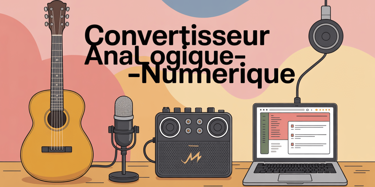 Convertisseur analogique numerique reliant guitare micro ordinateur