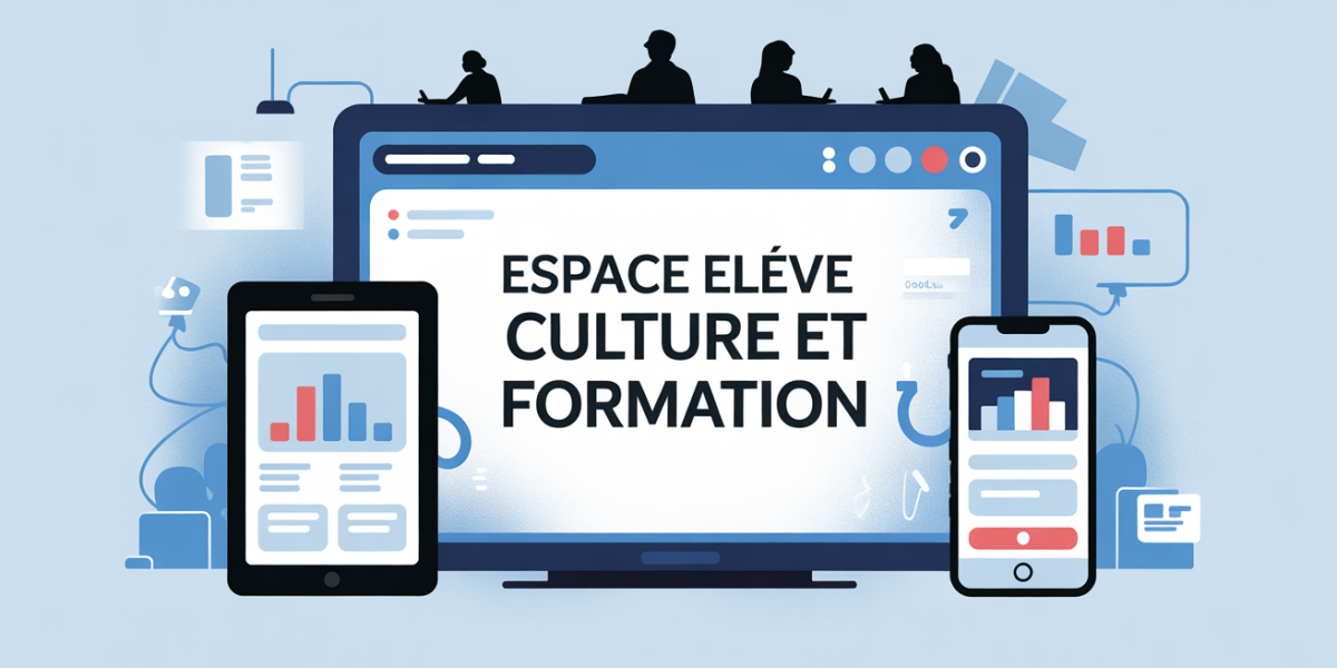 tableau de bord culture et formation espace élève sur ordinateur tablette smartphone