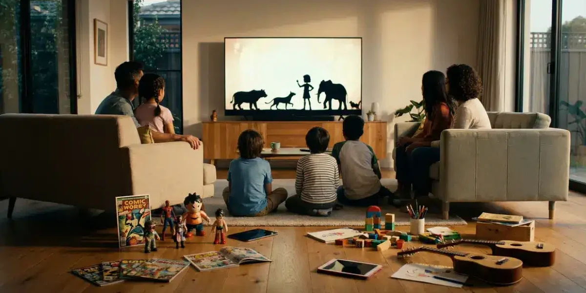 Scène intergénérationnelle autour de l'animation