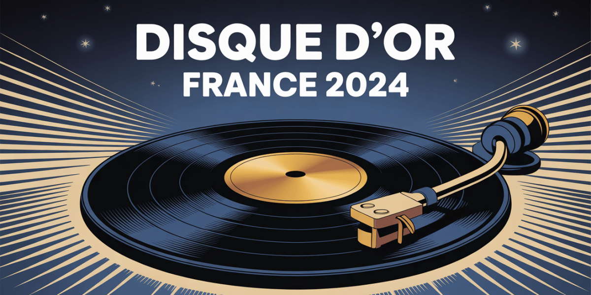 Illustration disque d'or France 2024 platine vinyle