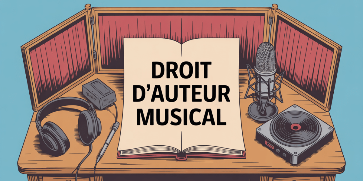 Table avec partitions casque micro droit d auteur musical