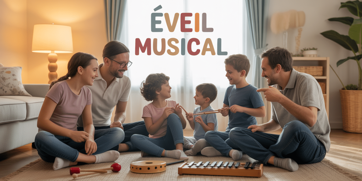 famille joue eveil musical instruments simples