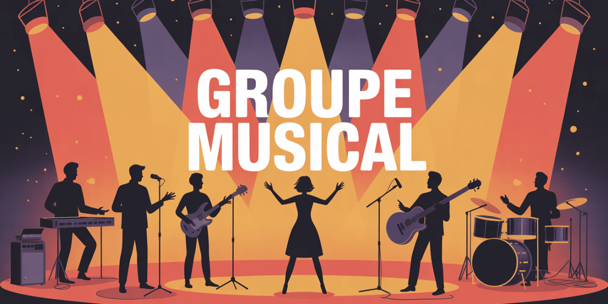 illustration groupe musical chanteuse scène