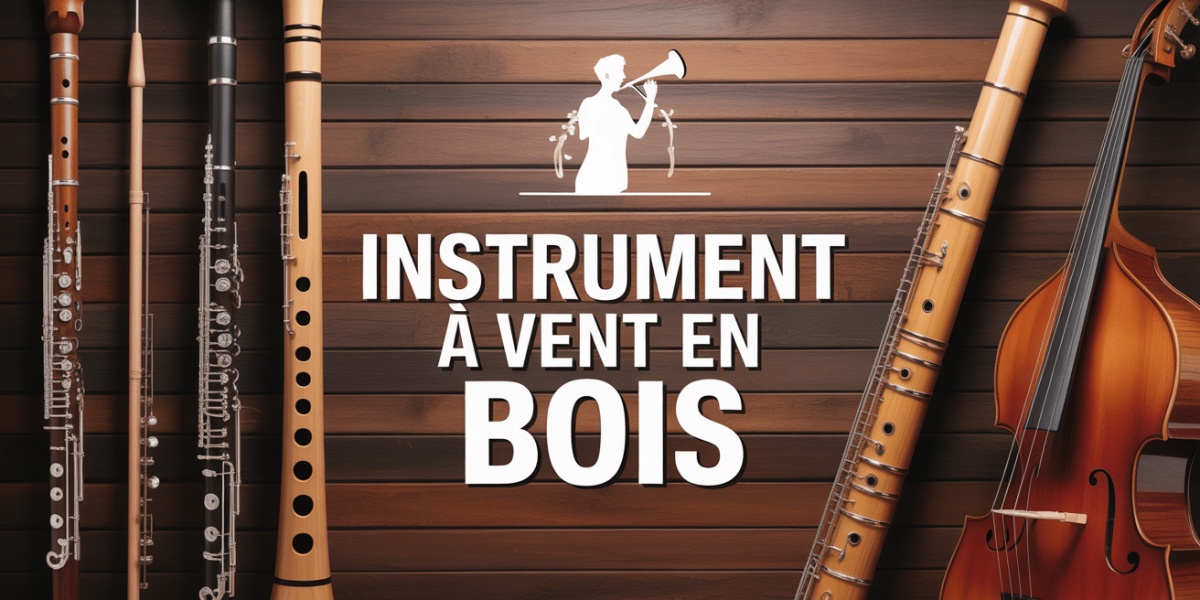Instrument a vent en bois divers sur fond chaleureux