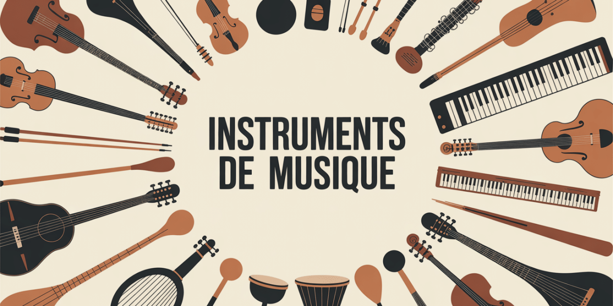 instruments de musique illustrés par familles
