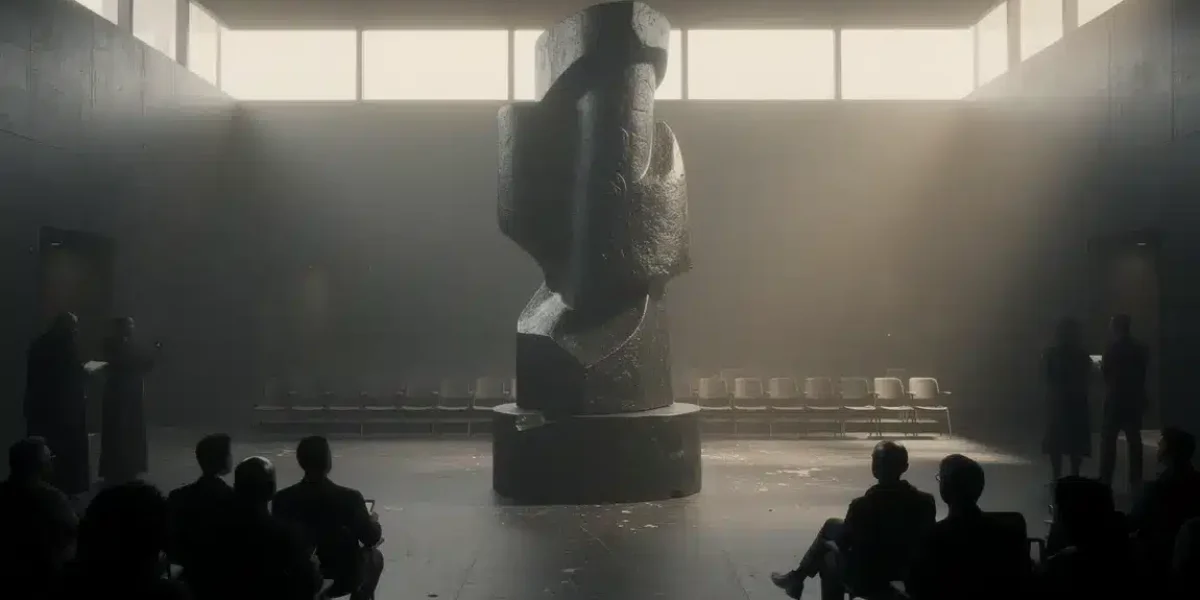 Sculpture La Chaise Vide fonte noire Théâtre du Soleil