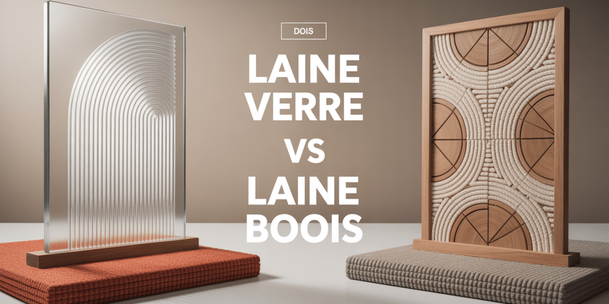 Comparatif laine de verre et laine de bois panneaux schema