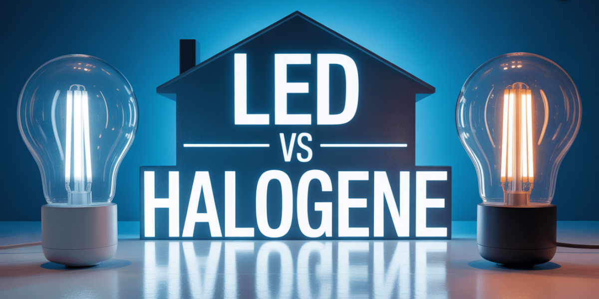 LED et halogene echangees dans maison moderne