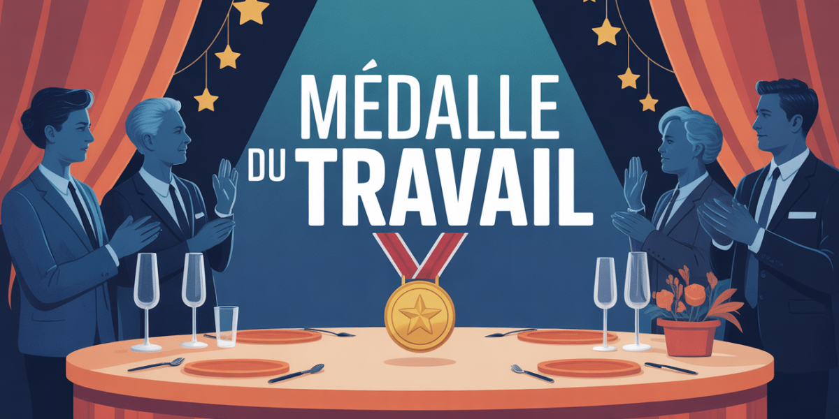 medaille du travail prime mise en avant, seniors ambiance festive
