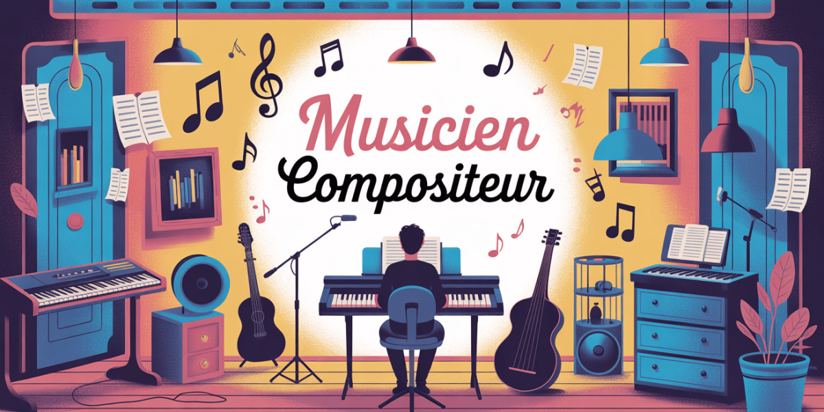 Illustration studio musicien compositeur