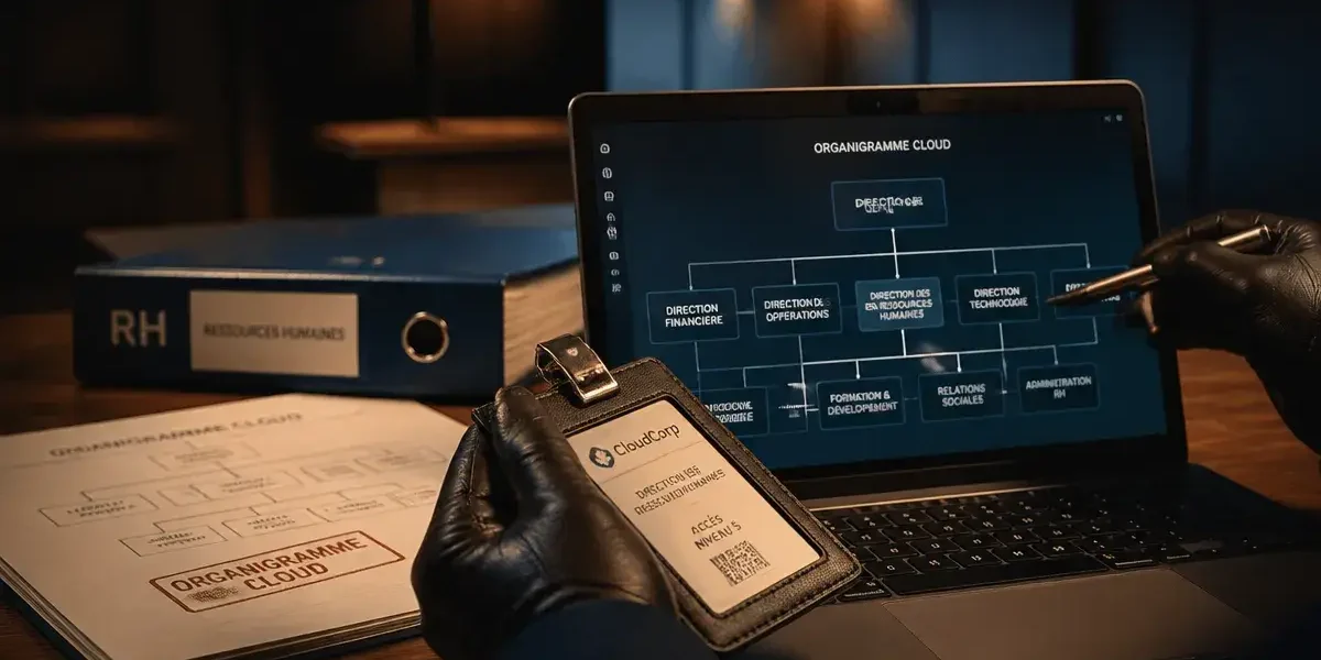 Organigramme en ligne sur laptop : structure automatisée
