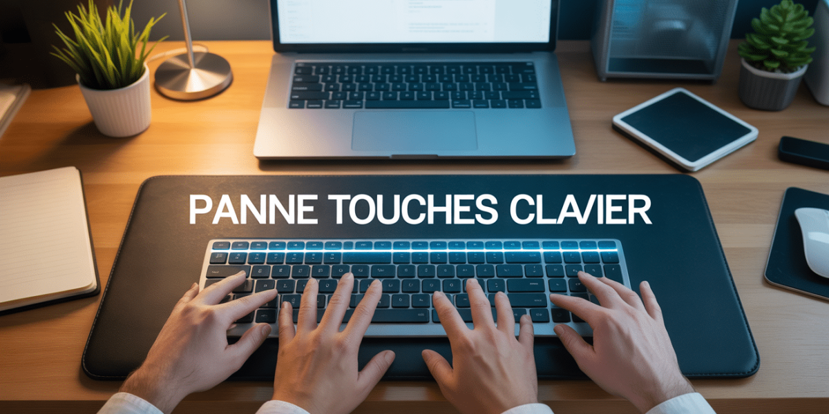bureau moderne panne touches clavier ordinateur