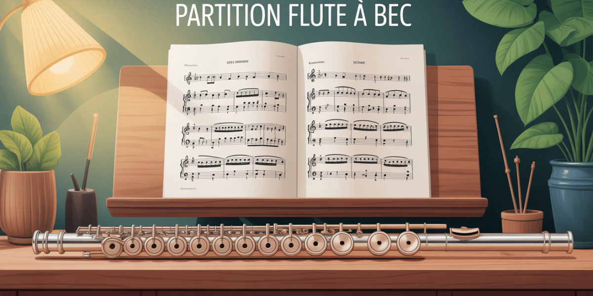 partition flute a bec sur bureau accessoires musique