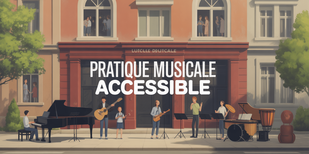 Vue école municipale de musique, famille, instruments, ambiance conviviale