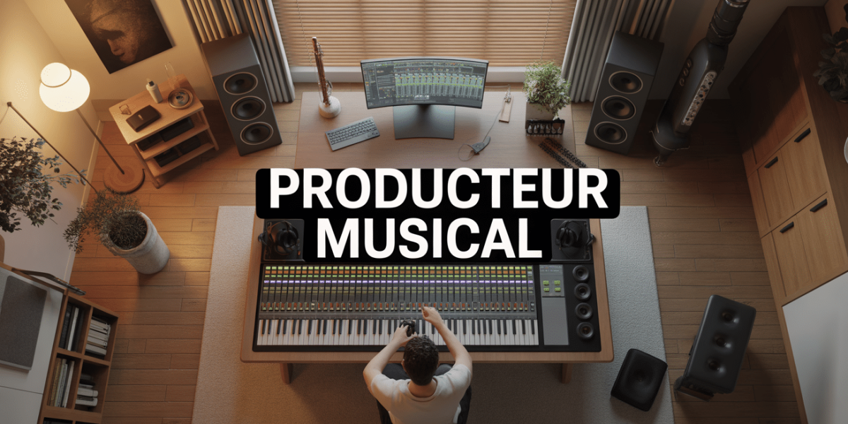 studio de producteur musical vue generale mixage