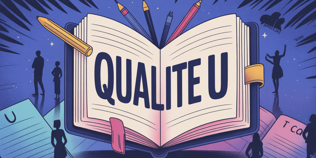 Image carnet stylisé et fiches qualité u
