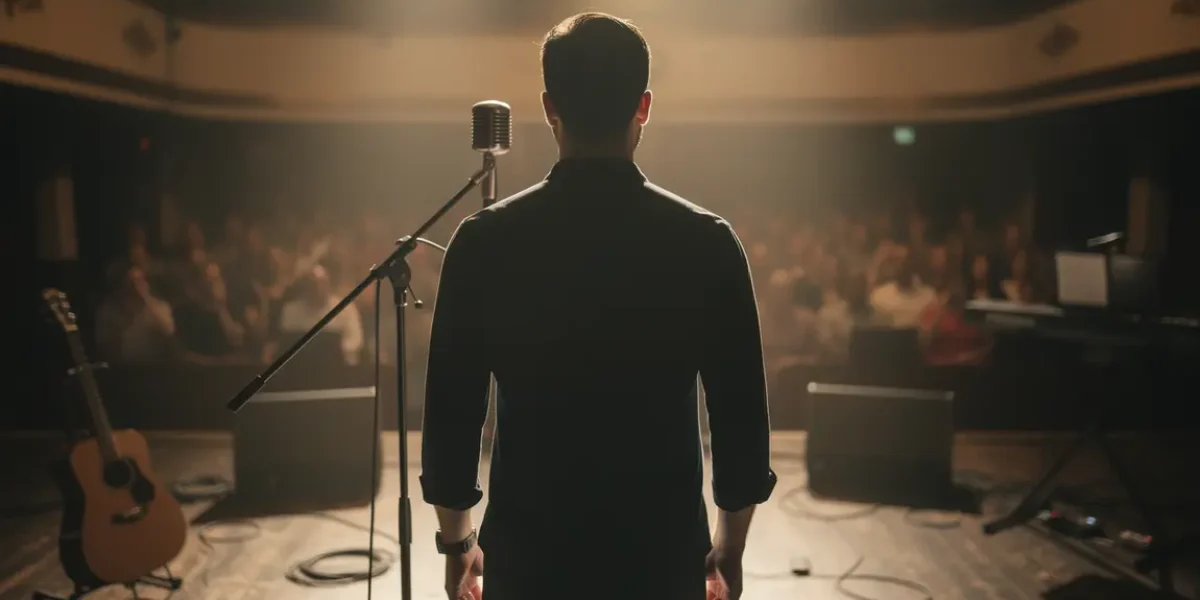 renaud toujours debout sur scene micro ambiance rebond