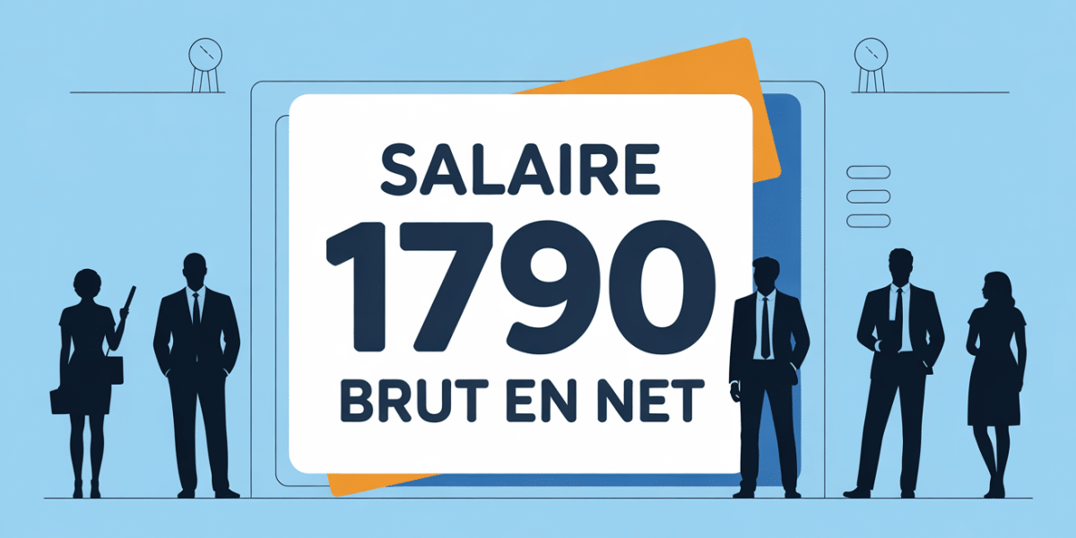 illustration fiche de paie salaire 1790 brut en net