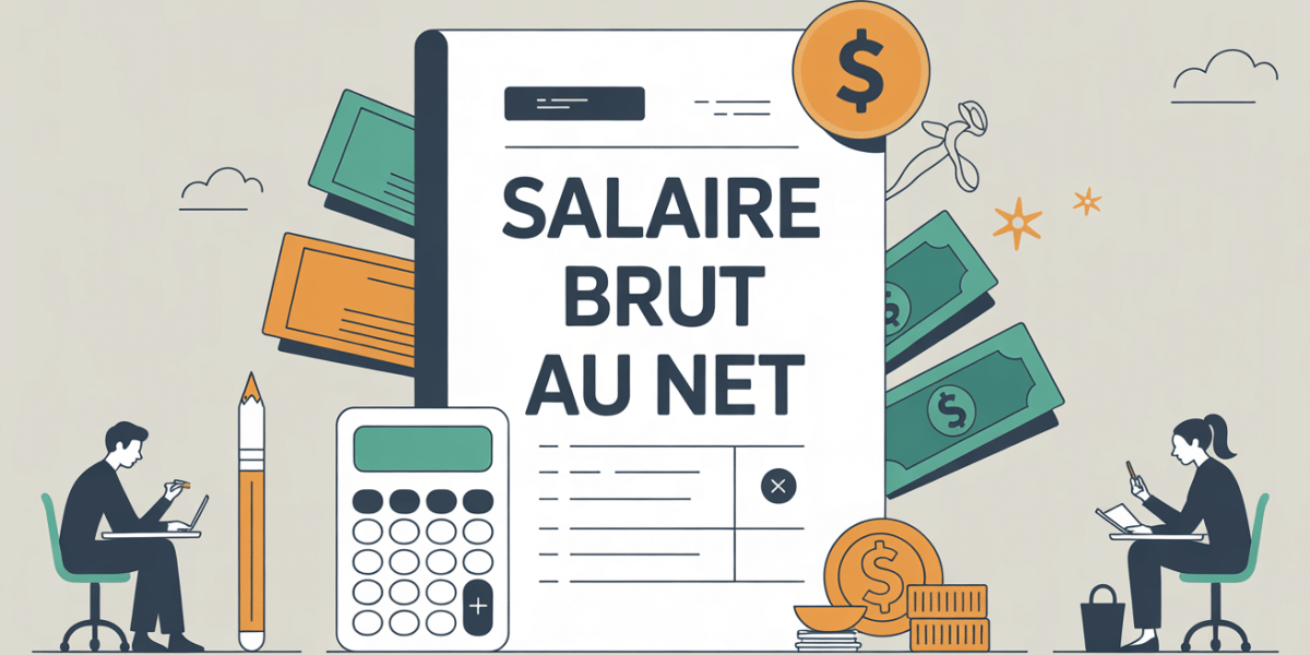 illustration salaire brut au net fiche de paie