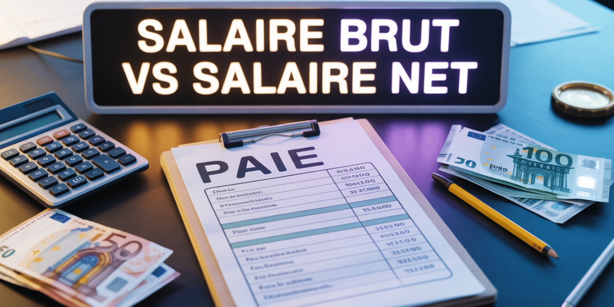 illustration salaire brut vs salaire net fiche de paie