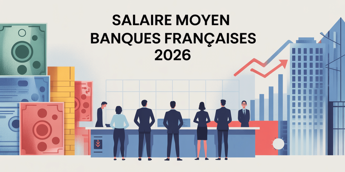 illustration moderne salaire moyen banques françaises 2026