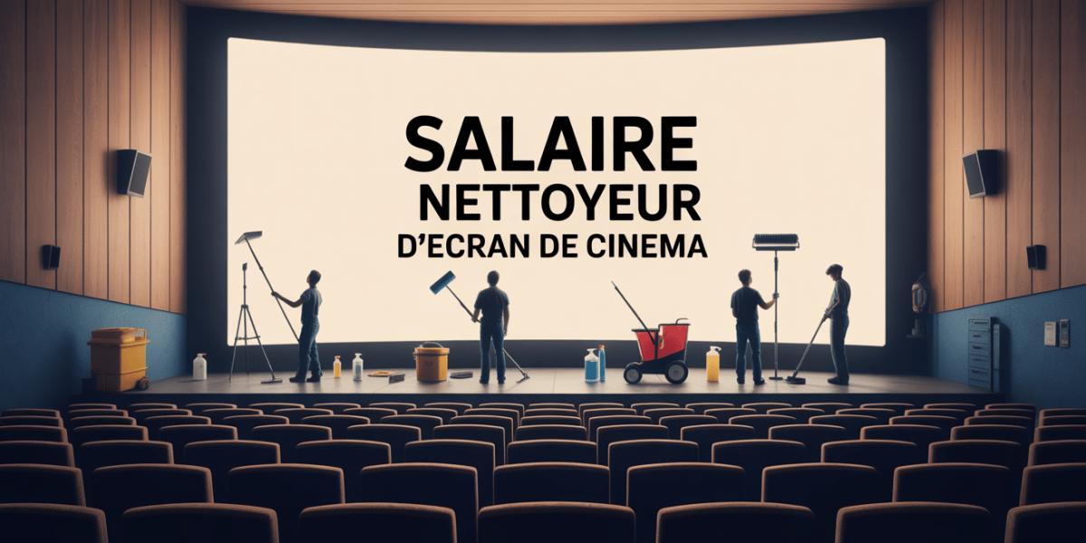 salaire nettoyeur ecran cinema silhouettes outils nettoyage