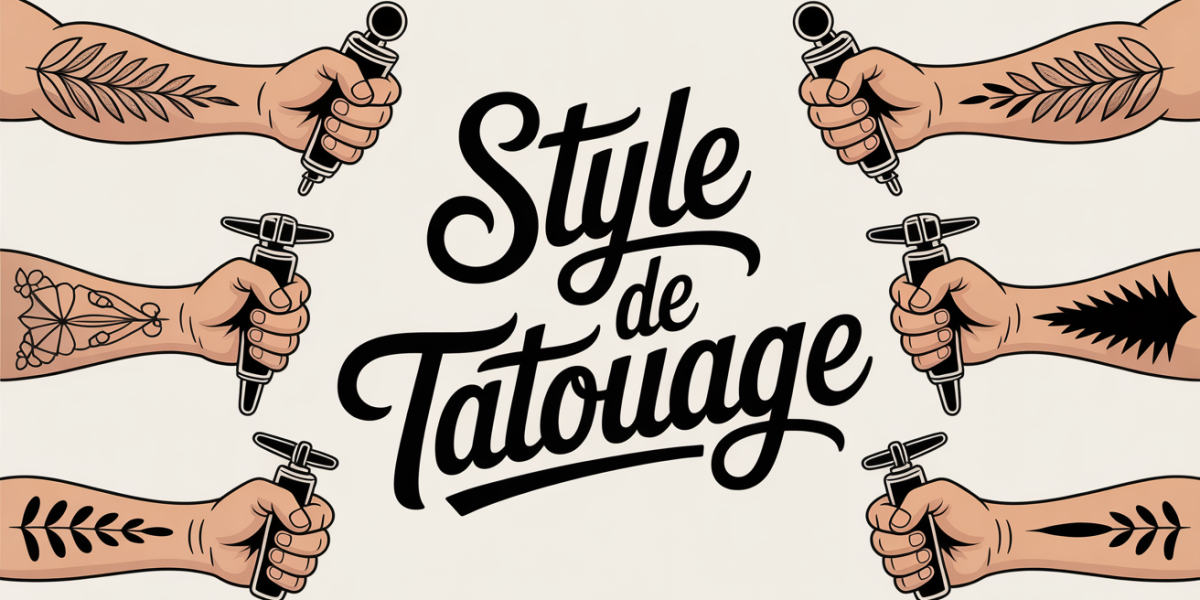 illustration style tatouage bras fond neutre