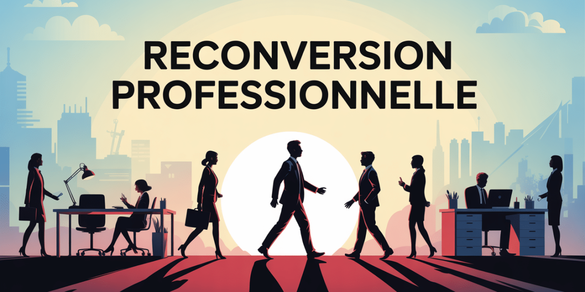 scene taux de reconversion silhouettes transition