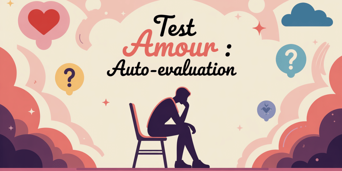 Illustration test amour auto-évaluation sur un banc