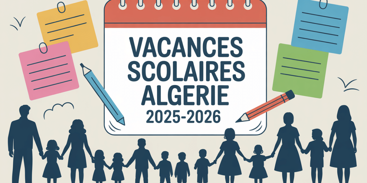 Calendrier scolaire Algérie 2025-2026 illustré
